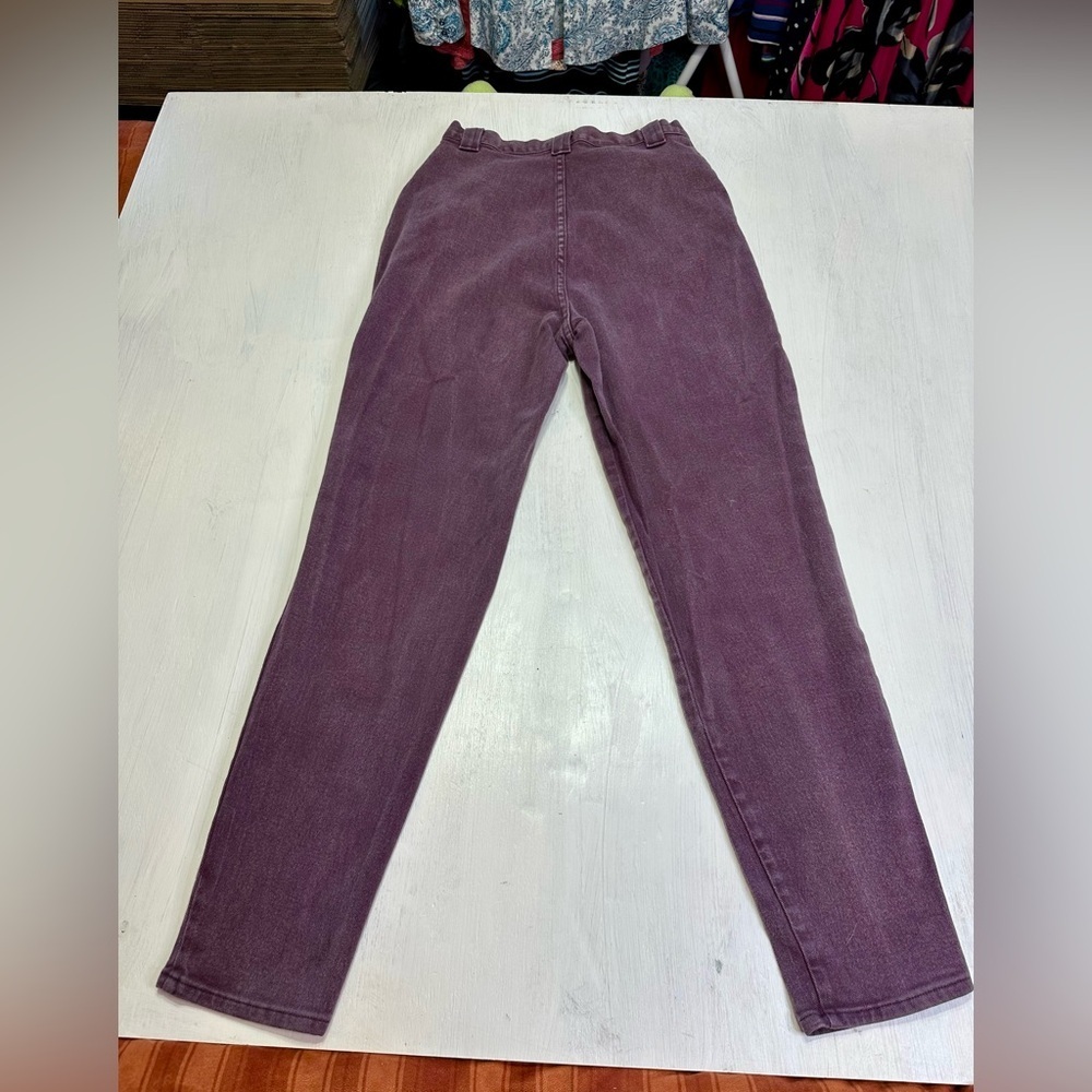 Vintage Bonjour Purple Jeans Women’s Size 14 High Rise Cotton Stretch USA - Picture 3 of 9